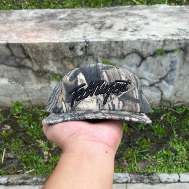 Vintage Rare Ted Nugent Camo Hat Snapback Made in USA