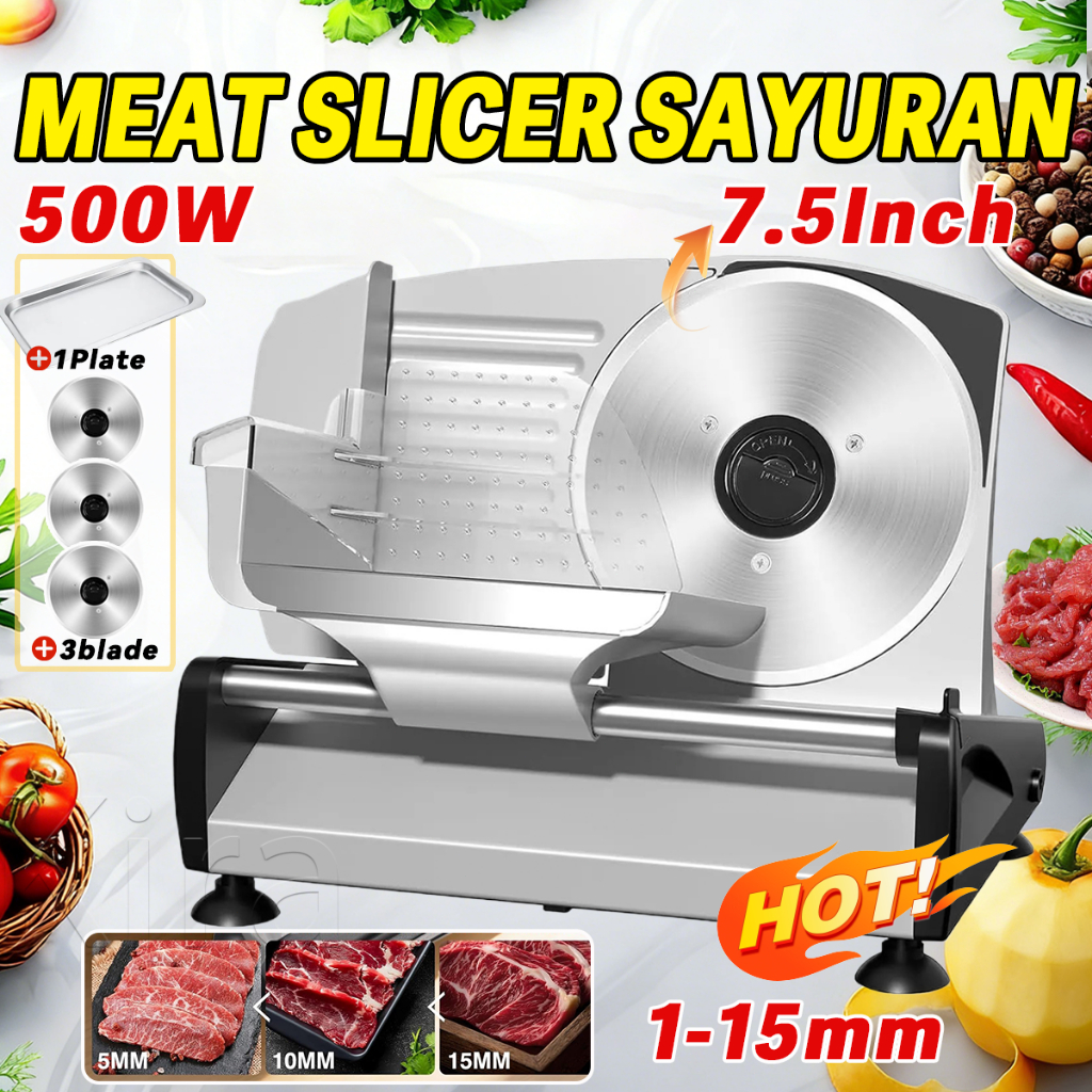 Meat Slicer Listrik Mesin Pengiris Daging Otomatis Alat Pemotong Daging Listrik Baja Tahan Karat Sta