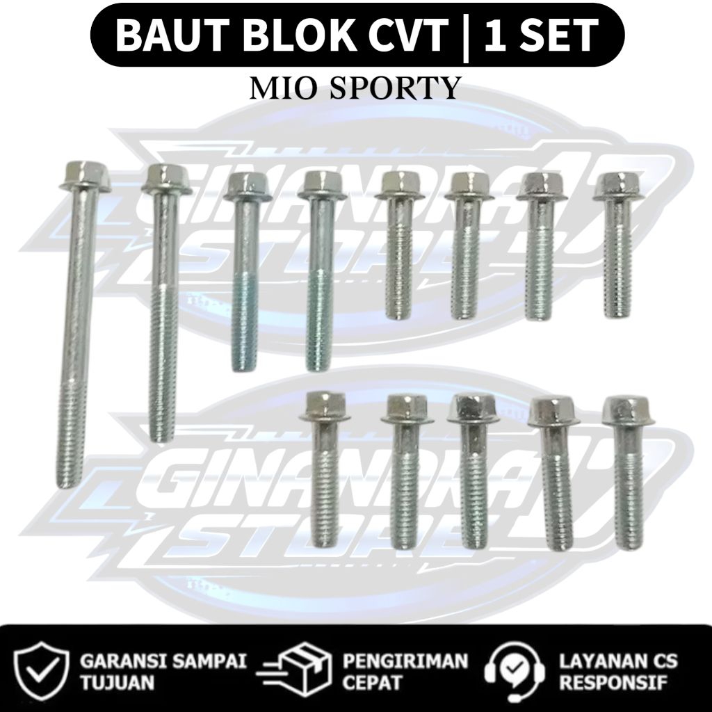 Baut Blok CVT 1 SET Yamaha Mio Sporty 2003-2008 / Baut CVT 1SET Motor Mio sporty
