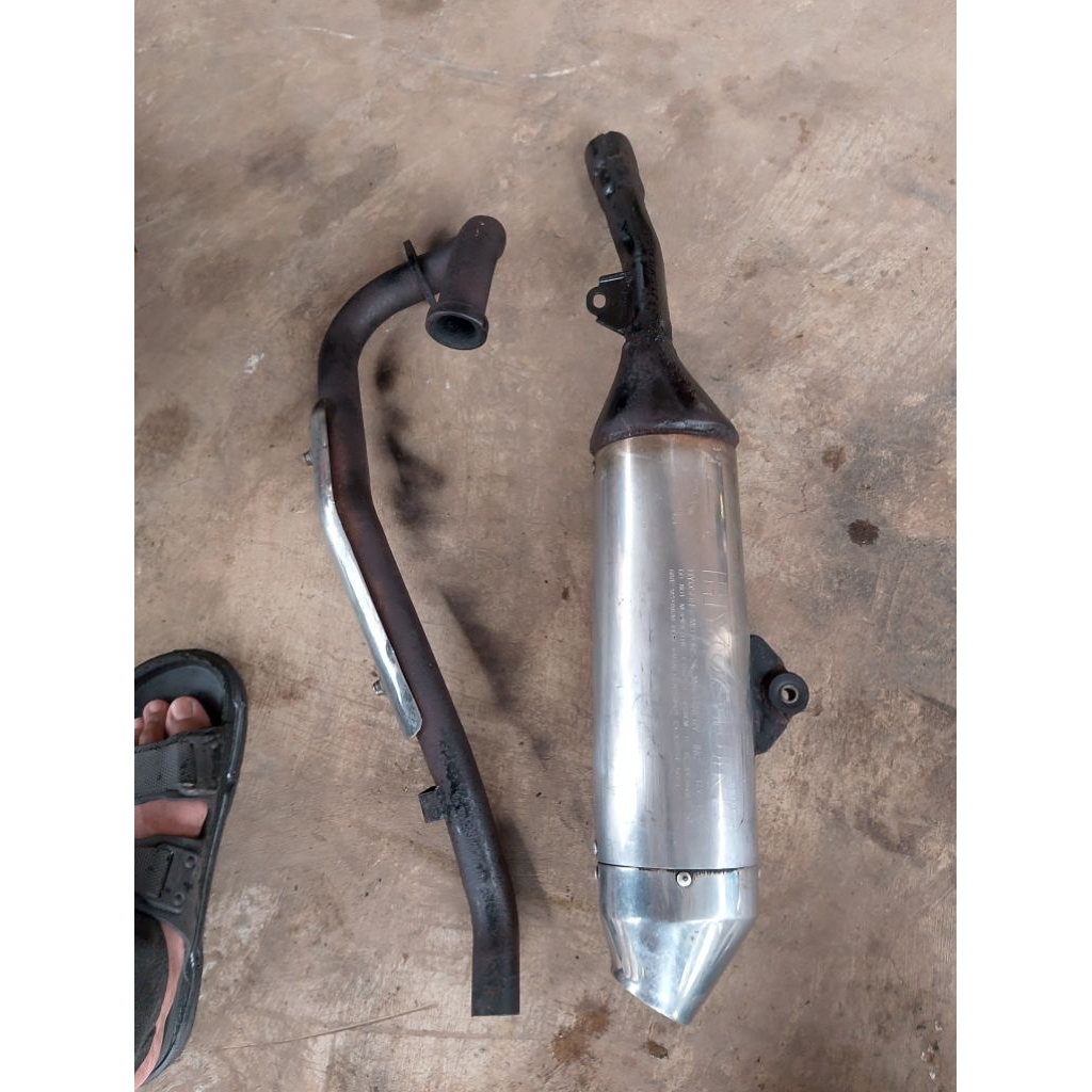 Knalpot Trail Hyosung rx 125 Monstrac ori copotan bobok adem