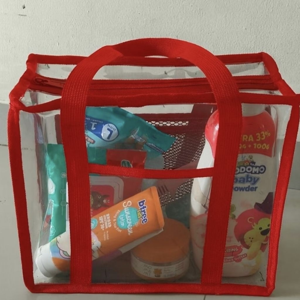 Tas Penyimpanan Sabun/Cosmetik Bahan Mika Transparan  Kuat Anti Air