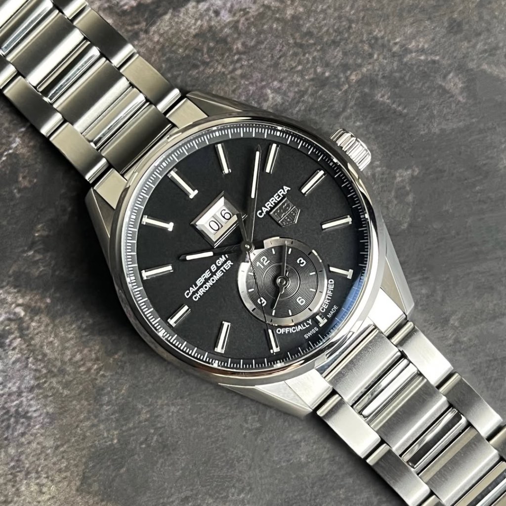 TAG HEUER Carrera GMT Calibre 8 41 mm COSC WAR5010 BA0723 Black Stainless Steel Automatic