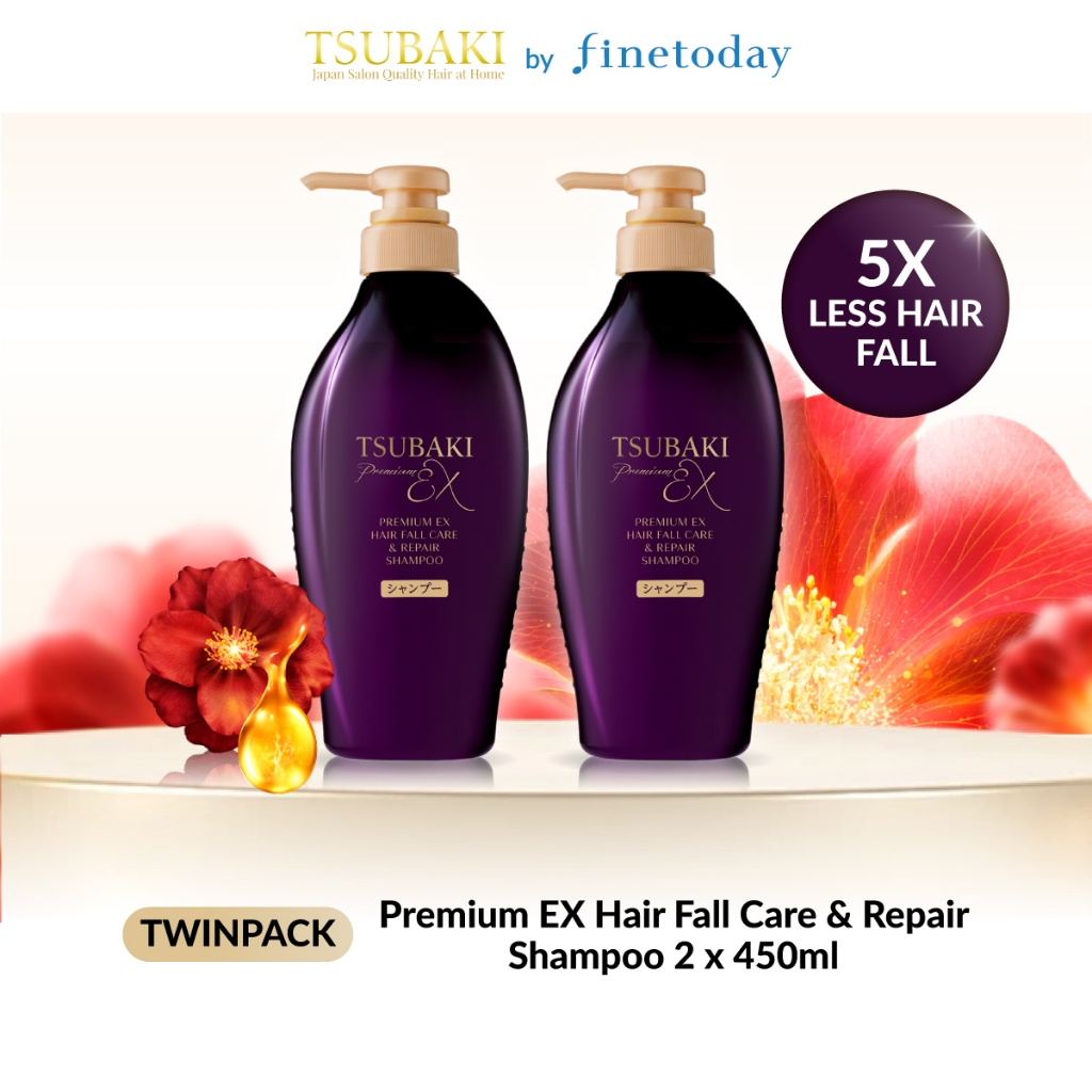 [TWINPACK] TSUBAKI Premium EX Hair Fall Care & Repair Shampoo 450ml