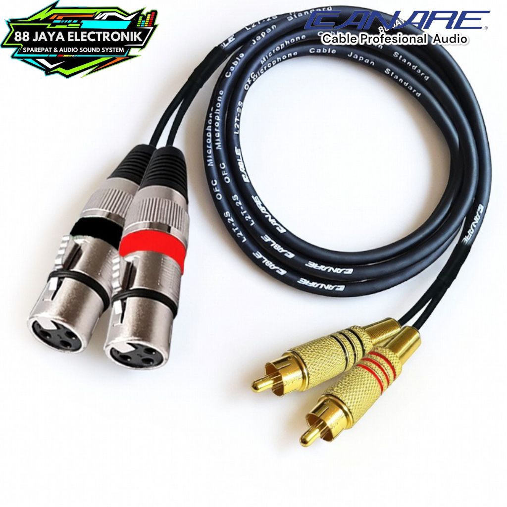 kabel audio rca to xlr female satu set / xlr female to rca