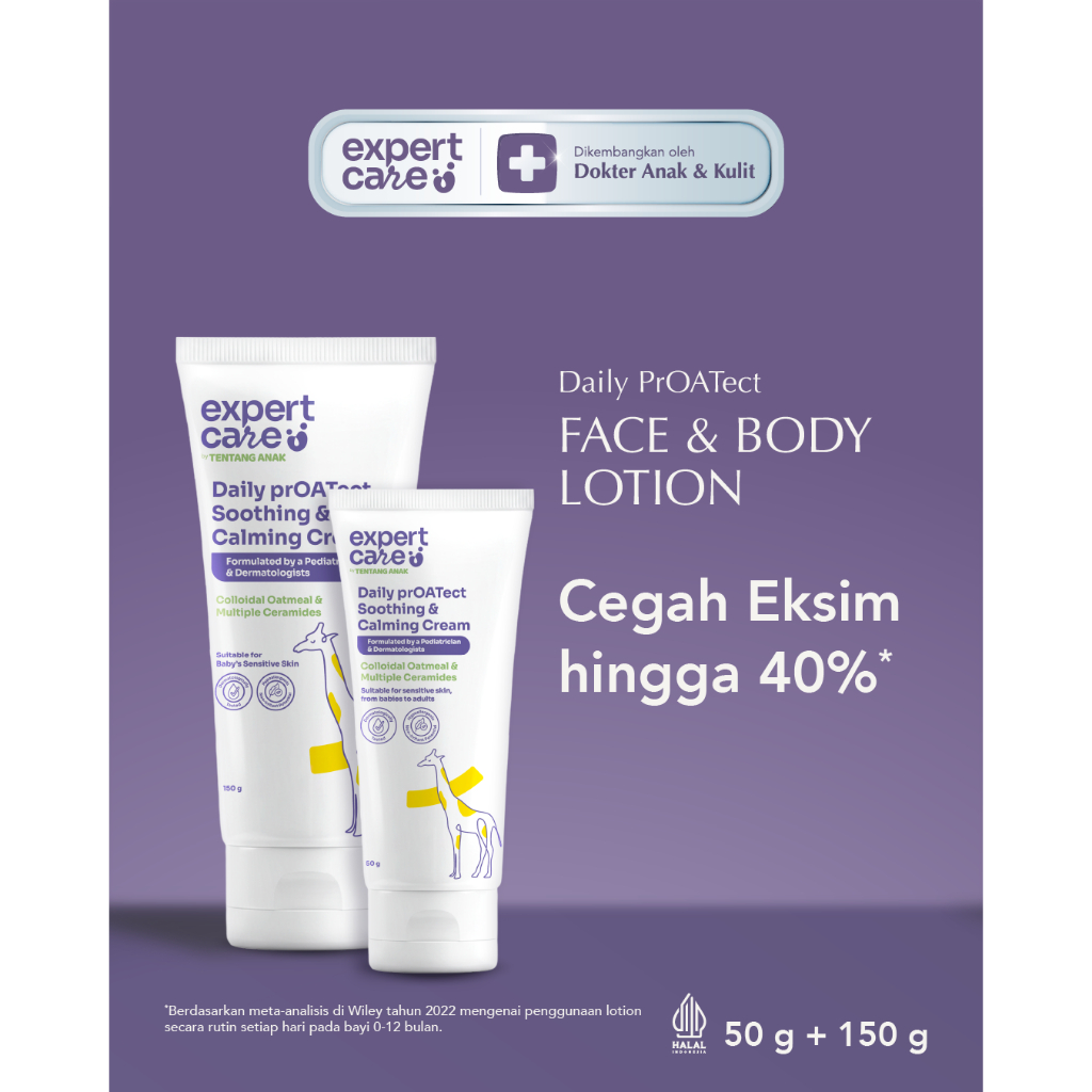 Expert Care Face & Body Lotion Bayi & Anak - Lotion Aman Bayi & Anak Kulit Sensitif dengan Colloidal