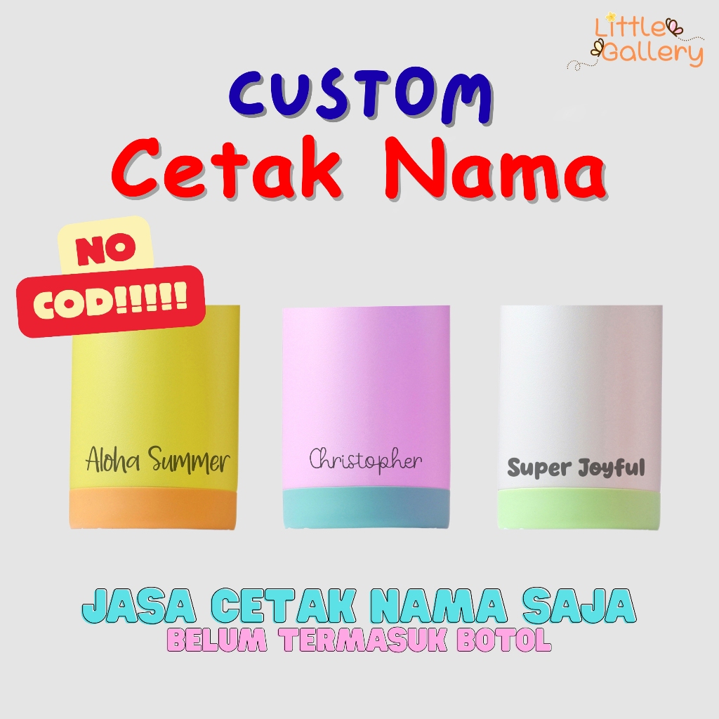 Little Gallery Jasa Cetak Nama atau Logo Custom Desain Tumbler Tambahan
