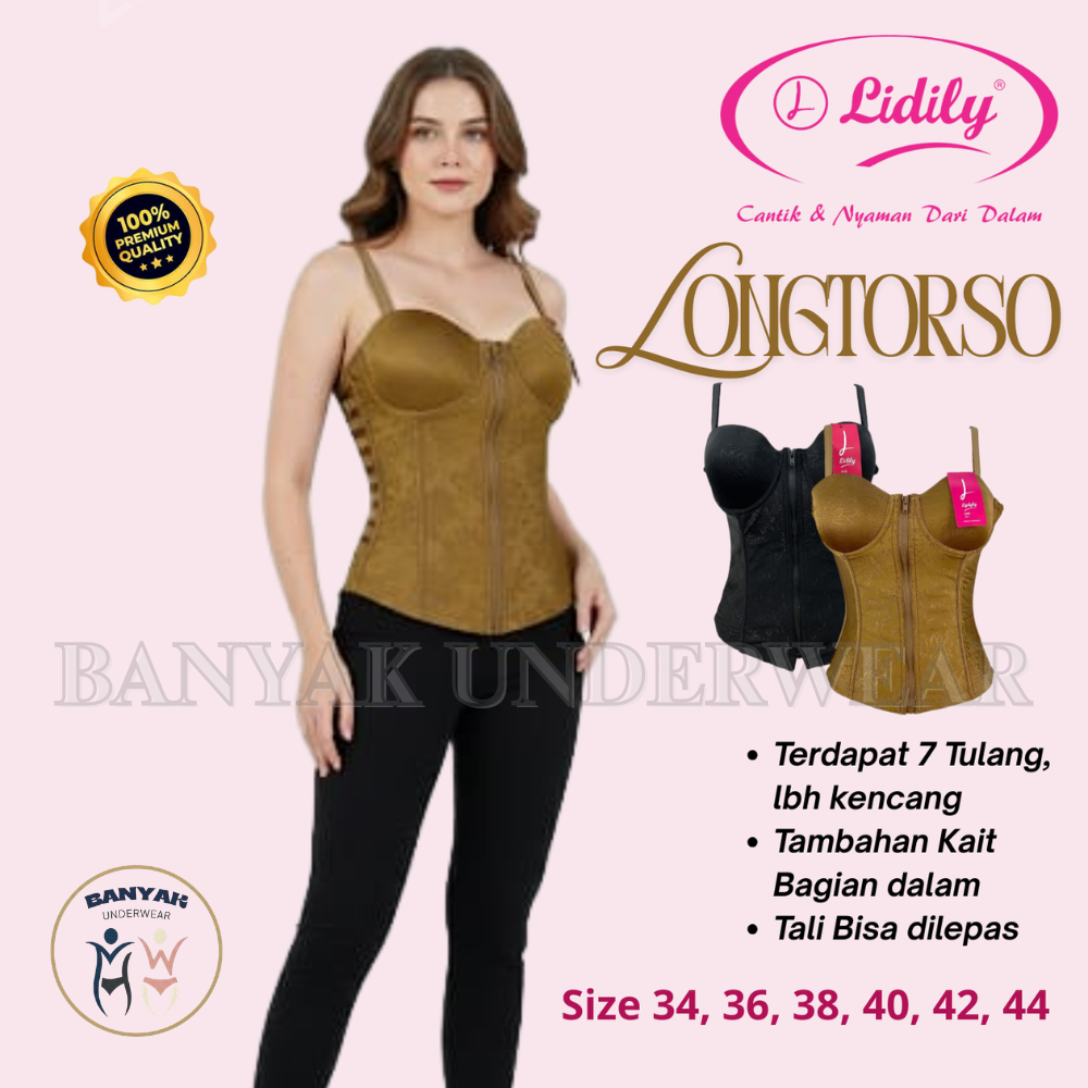 LYDYLY Longtorso Kamisol Korset Bra Pelangsing Dalaman Kebaya Size 34-44