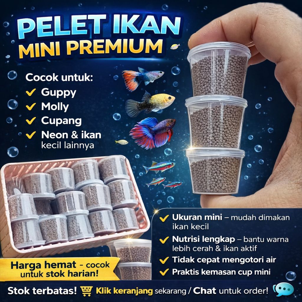 PELET IKAN KECIL/PELET CUPANG/PELET GUPPY