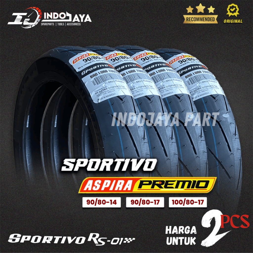 [PAKET TERMURAH SEPASANG 2 BAN] BAN ASPIRA PREMIO SPORTIVO RS01 RING 14  TUBELESS SOFT COMPOUND ( 90