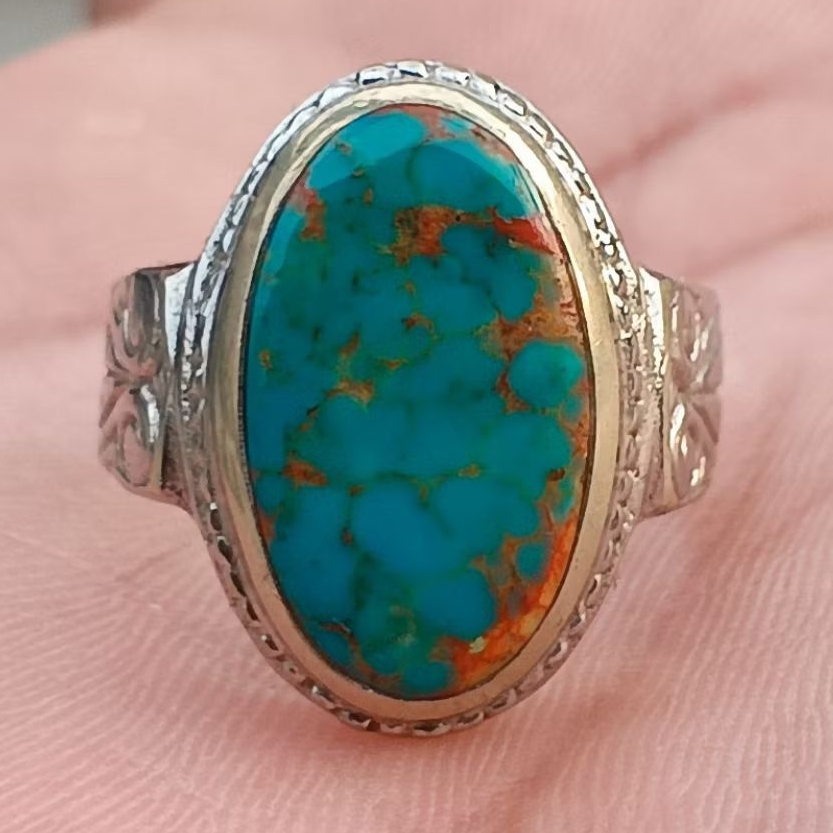 Pirus Persia biru urat merah ring Alpaka m4