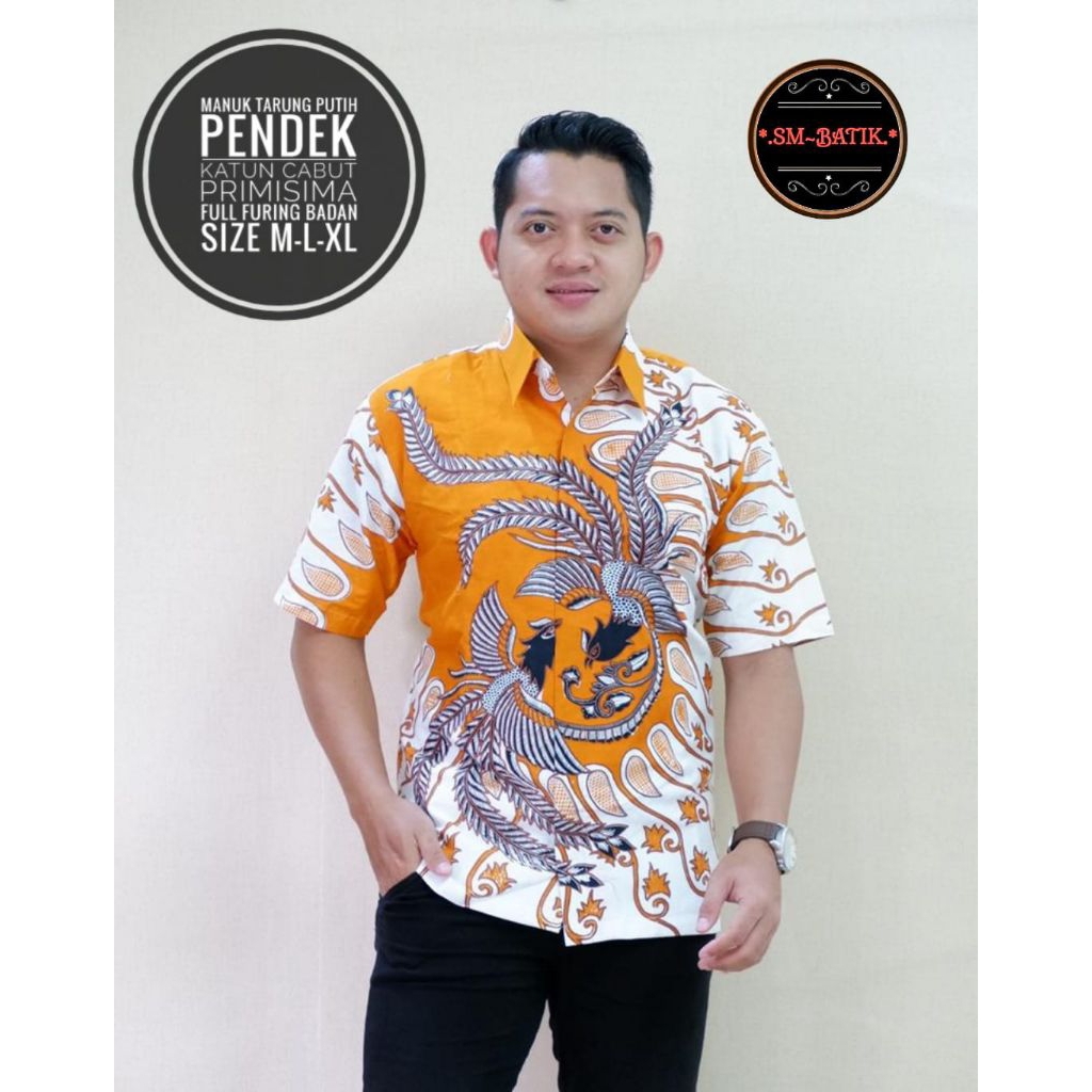 HEM ATASAN KEMEJA BAJU BATIK PENDEK ORIGINAL ASLI BATIK ARKANZA SOLO SIZE M L XL XXL BAHAN KATUN PRE