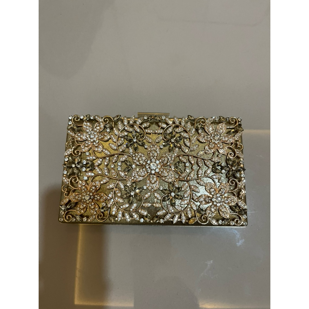 tas pesta / clutch pesta gold