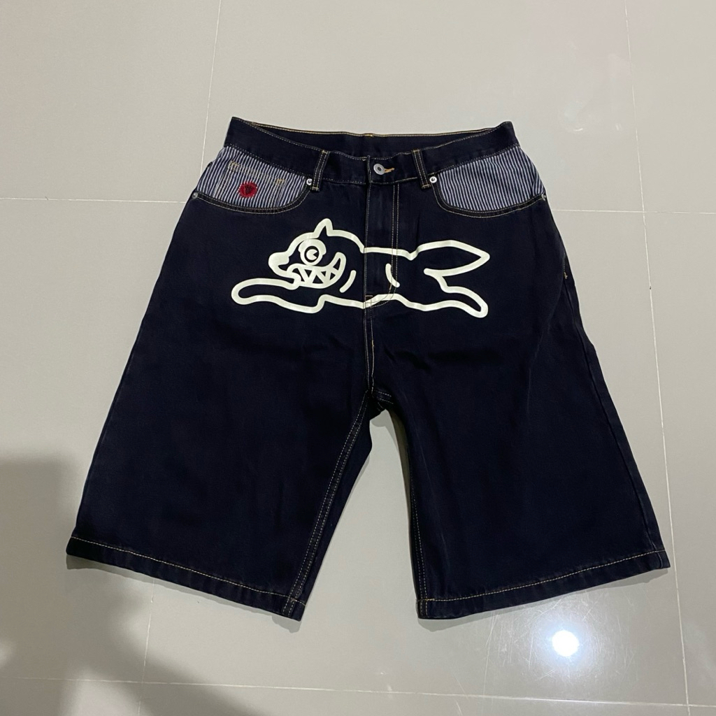 Jorts BBC ICECREAM X END. Clothing 20th Anniversary Running Dog Denim Jeans (Black) Billionaire Boys