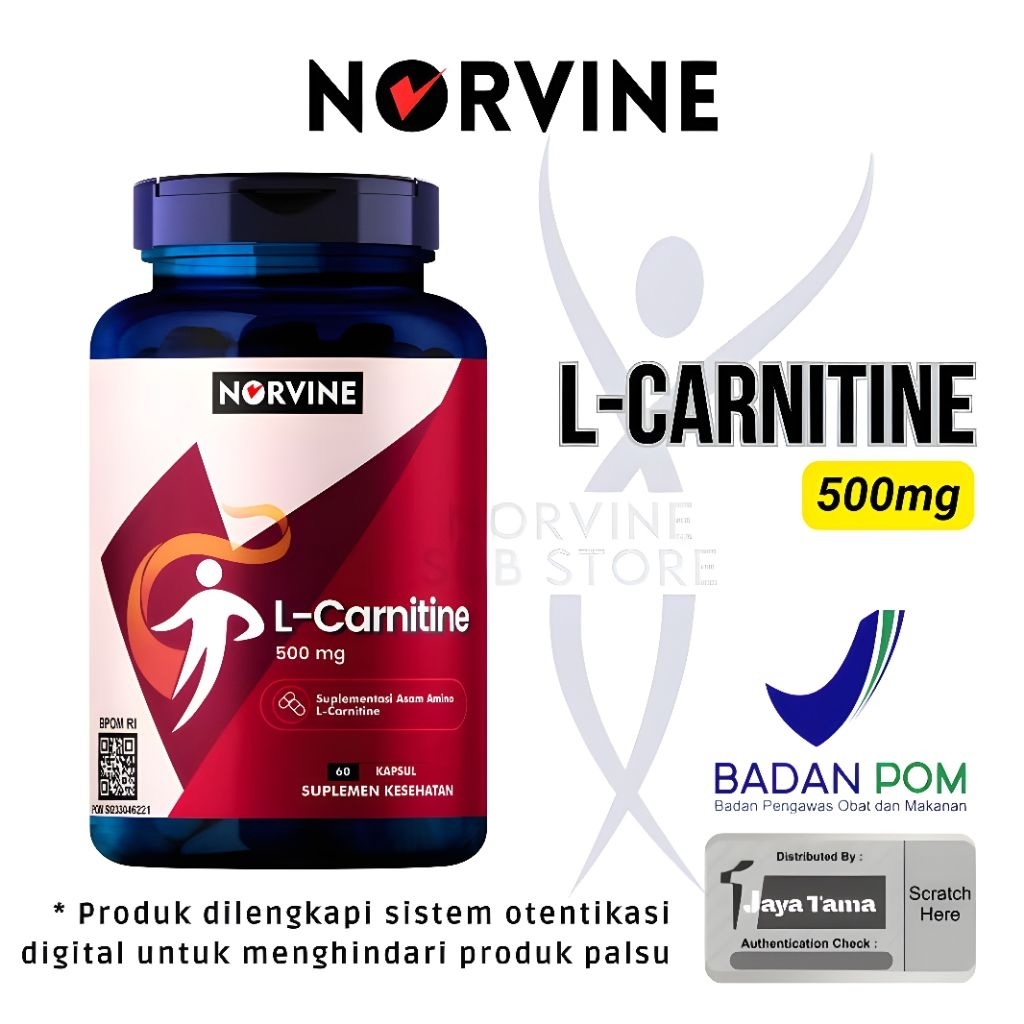 Norvine L-Carnitine 500mg 60 Kapsul Bpom (Made In USA)