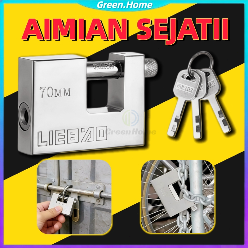 Gembok Anti Rust Gembok Anti Maling Gembok Pintu Rumah Rantai Gembok Kecil Kunci Gembok Panser Anti 