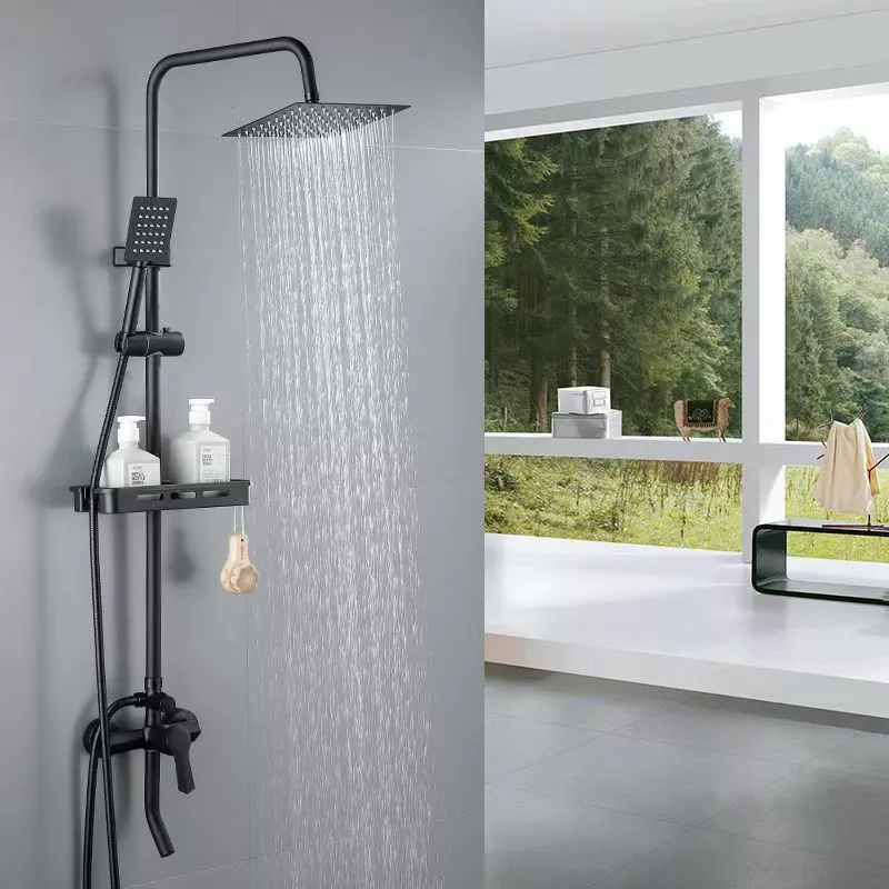 SUS304 Shower Set Kamar Mandi Paket Lengkap Shower Kotak/Stainless Shower dan Bulat Kamar Mandi Rain