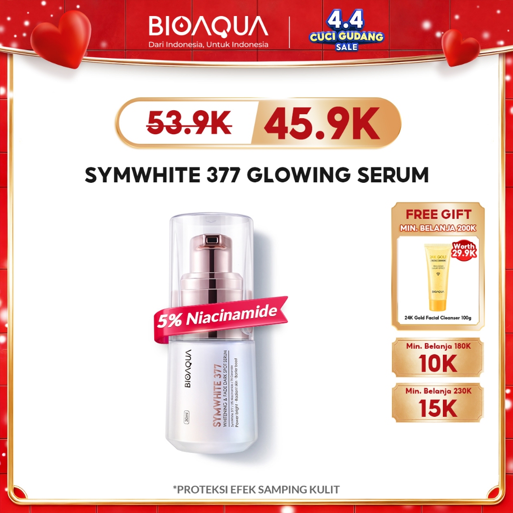 BIOAQUA SymWhite 377 Whitening & Fade Dark Spot Serum Flek Hitam Serum Wajah Glowing Pemutih Wajah 3