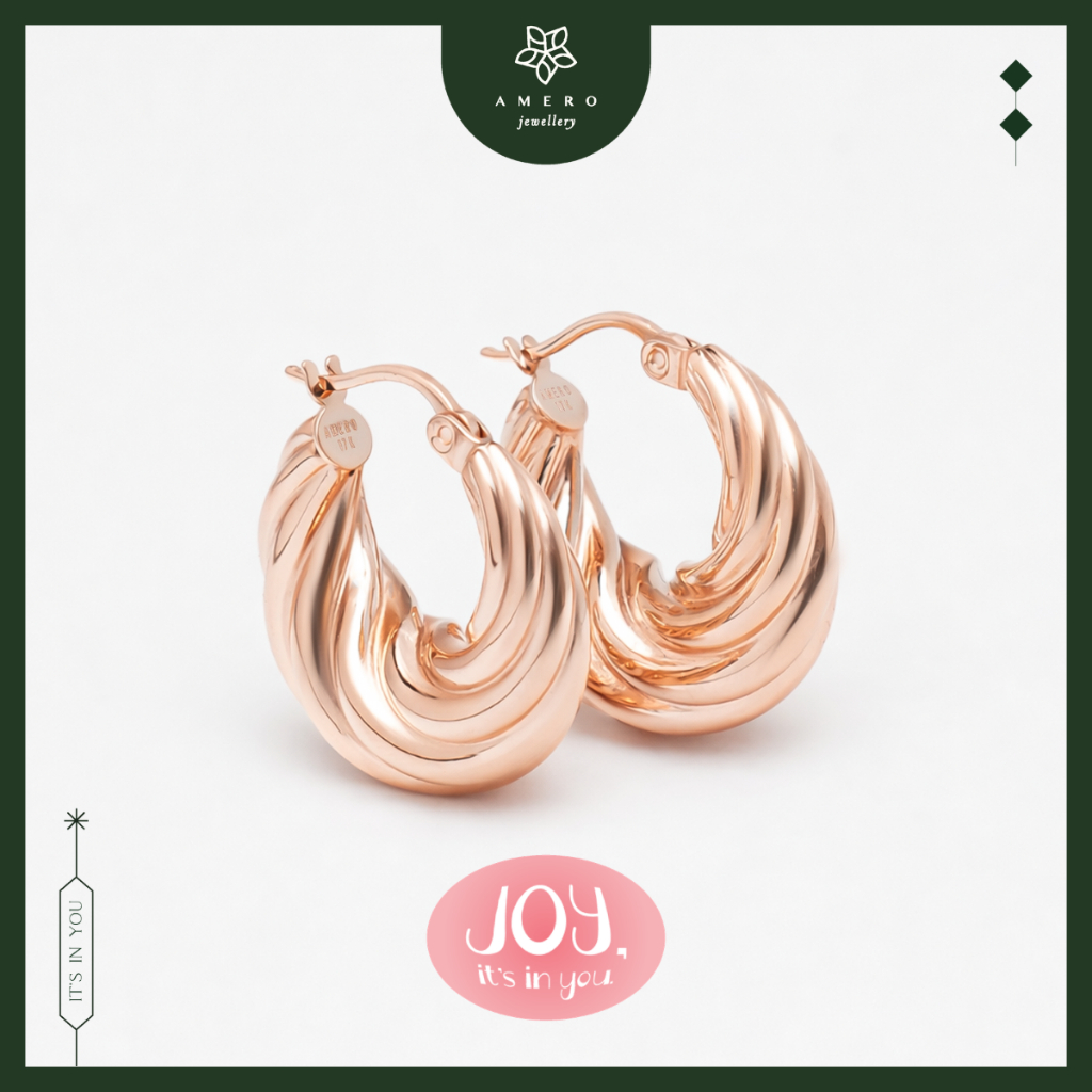 Anting Emas Rose Gold 17K Olegro OE-91 Amero Jewellery