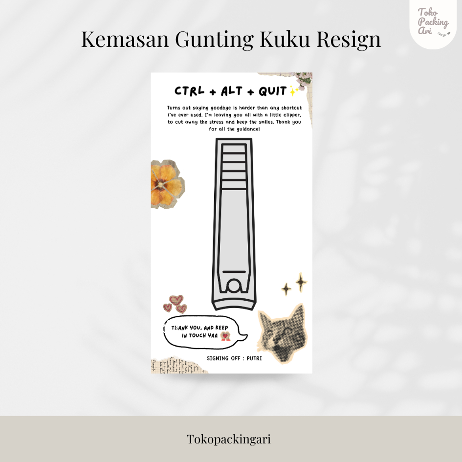 Kemasan Gunting Kuku Resign | Kartu Ucapan Resign