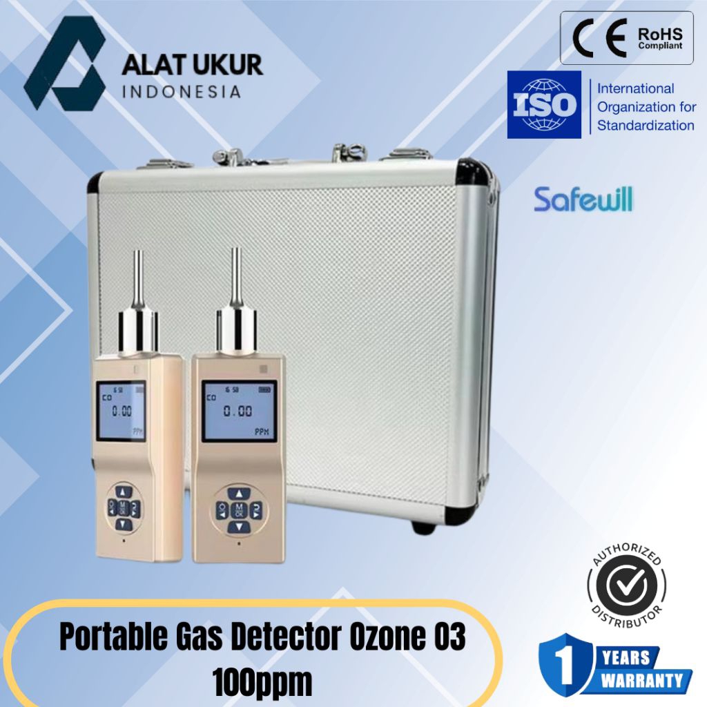 Portable Gas Detector Ozone O3 100ppm Pump Handheld Oxygen Leak Detector Ozon O3
