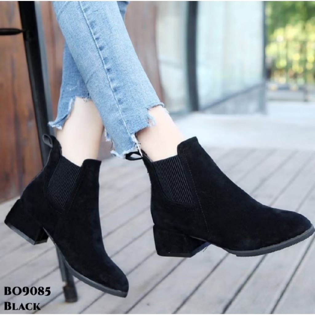 Sepatu Import-Boots Wanita Fashion ala Korea-Warna Hitam