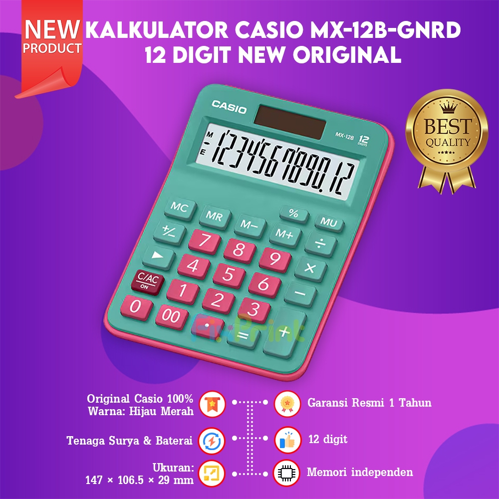FixPrint New Original Calculator Casio MX-12B Kalkulator Desktop 12 Digits