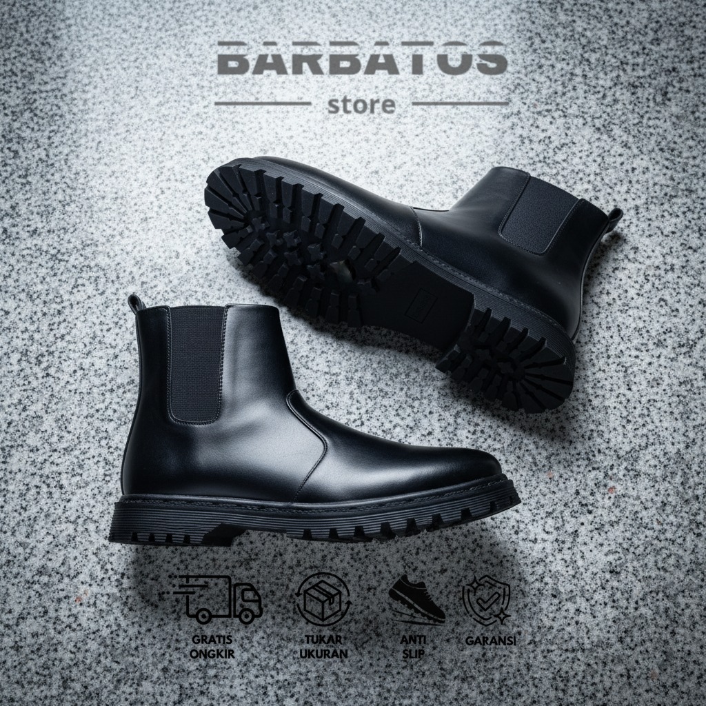 Sepatu Chelsea Boots Pria Dan Wanita Warna Hitam Original Casual