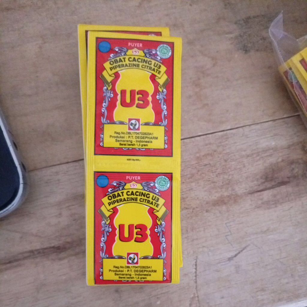 Obat Cacing U3 Puyer Cap Jago Praktis 1 Renceng  Aman & Tidak Pahit