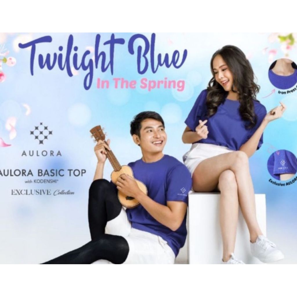 Aulora top basic biru, kaos kesehatan