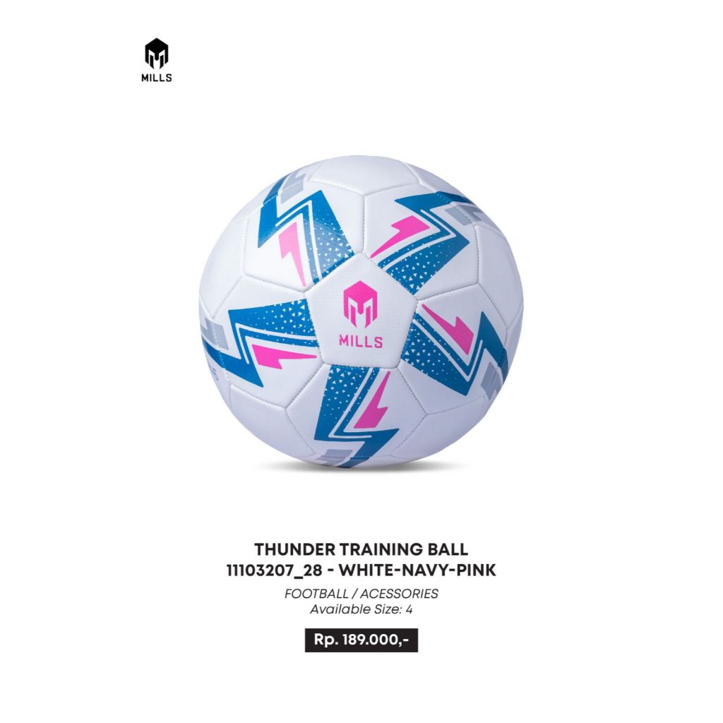MILLS THUNDER TRAINING BALL SIZE4 DAN 5 BOLA SEPAK ORIGINAL MILLS