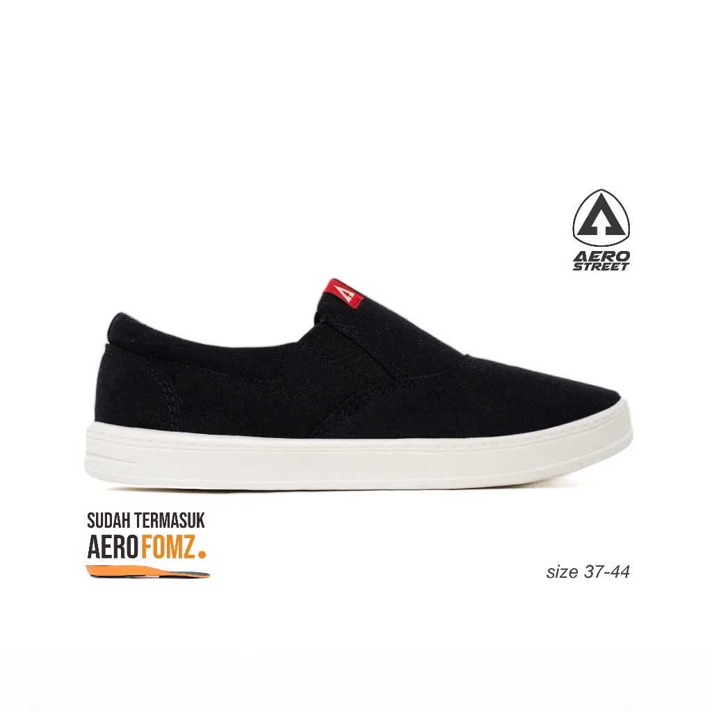 Aerostreet Comfy 2.0 Sneakers Unisex Natural/Hitam/Hitam Sepatu Pria Wanita Casual Sporty Ringan Emp