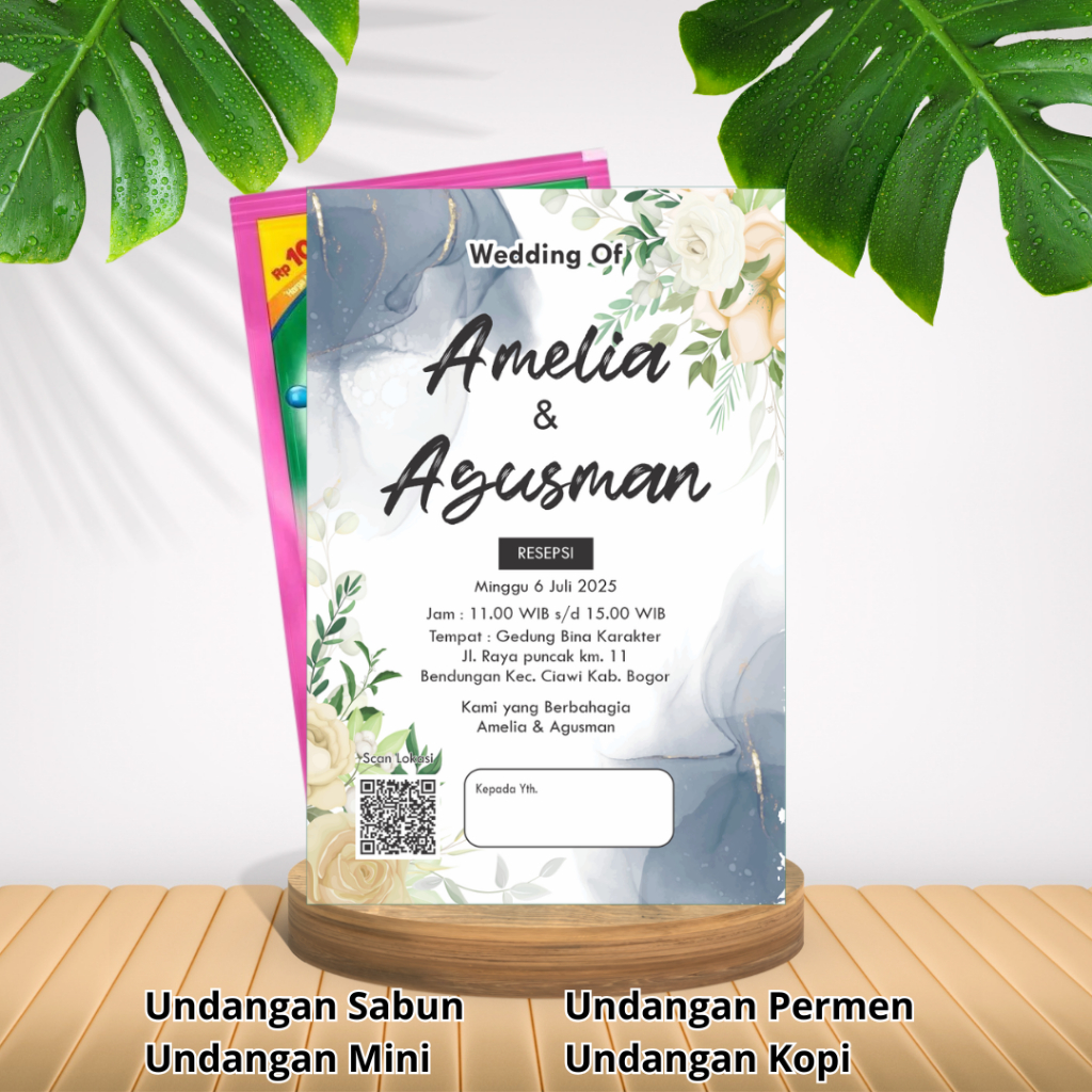 Undangan Mini 6x9 cm, Undangan Kopi, Undangan Punjungan, Undangan Sabun
