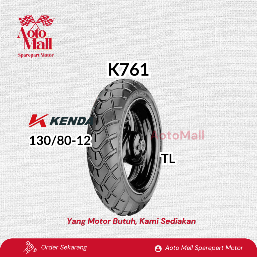 Ban Kenda K761 Motor Matic Tubeless 130/80 Ring 12 Medium Compound Original