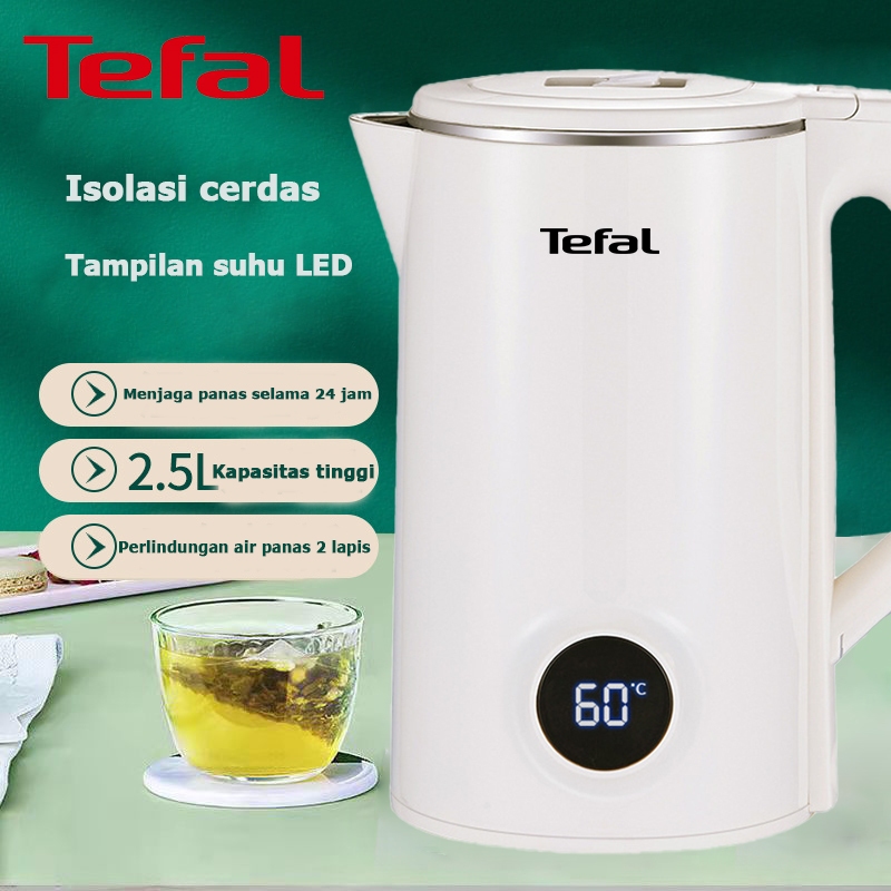 Tefal Ketel listrik ketel air panas ketel air panas ketel listrik ketel mini LED tampilan suhu digit