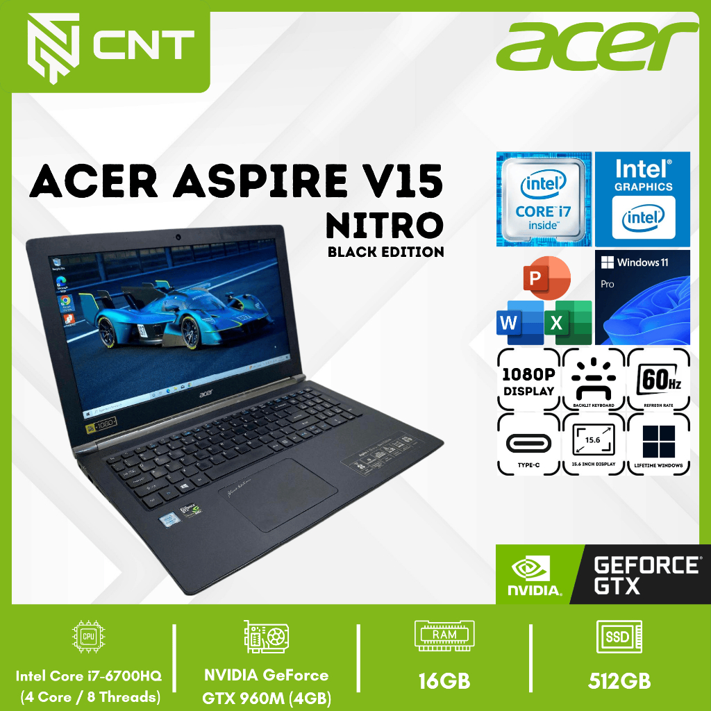 Laptop Spesial Gaming Acer Aspire 5 Nitro i7-6TH Geforce GTX 960M (16/512) Backlight
