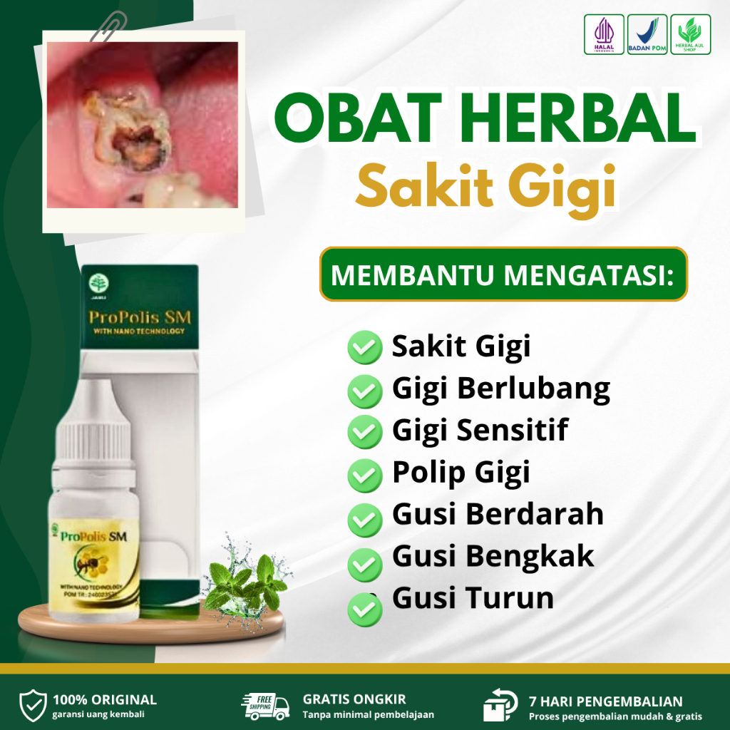 Obat Tetes Atasi Sakit Gigi, Gigi Berlubang, Gigi Ngilu, Polip Gigi, Gusi Berdarah, Gusi Bengkak, Gu