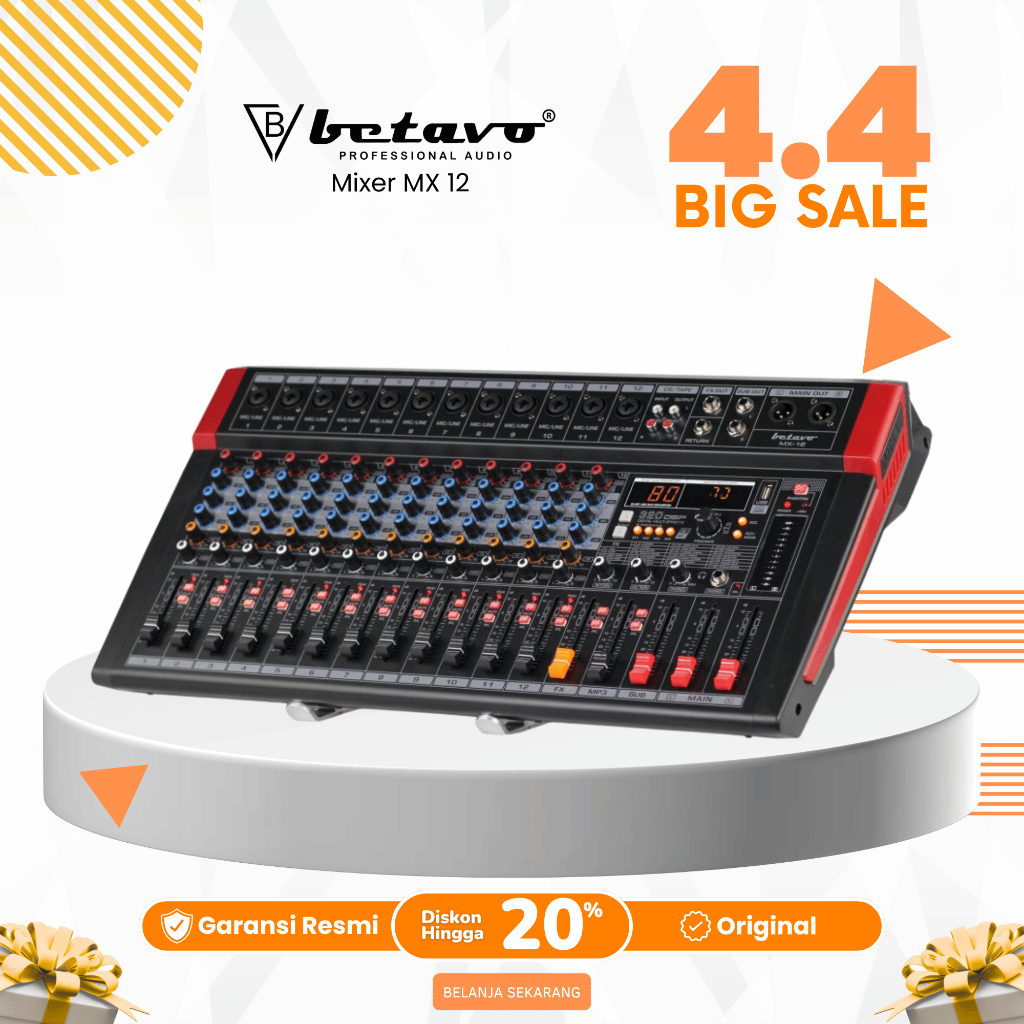 Betavo Audio Professional Mixer MX - 12 Bluetooth | 12 Channel