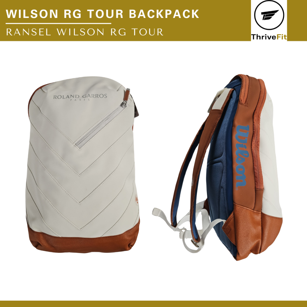 WILSON Roland Garros Tour Backpack / Tas Ransel Wilson Roland Garros Tour - White/Clay