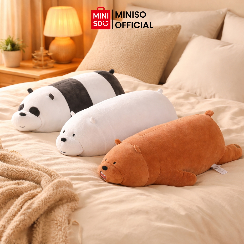 Miniso We Bare Bear Boneka Mewah Mainan Plush Toy Boneka Besar 54cm/80cm Boneka Hewan Boneka Import 