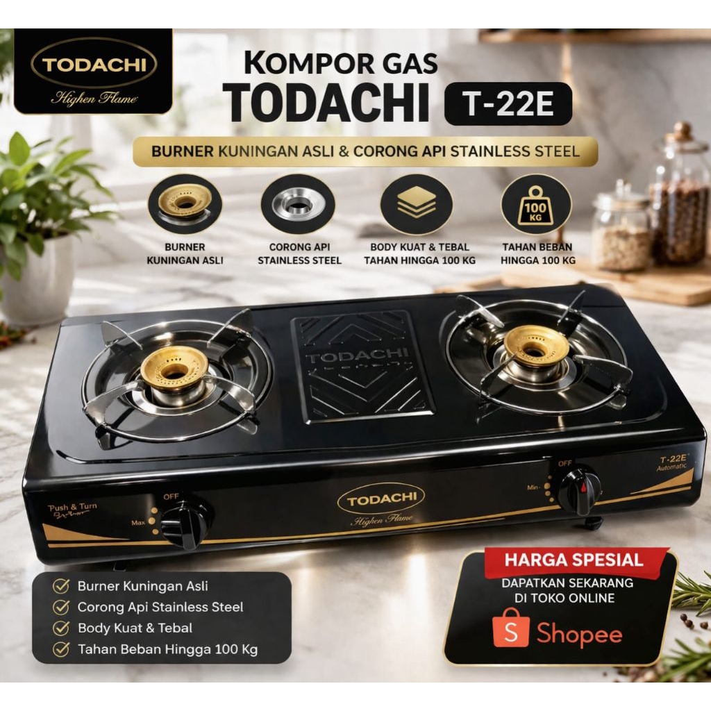 kompor Todachi 2 tungku type T22E