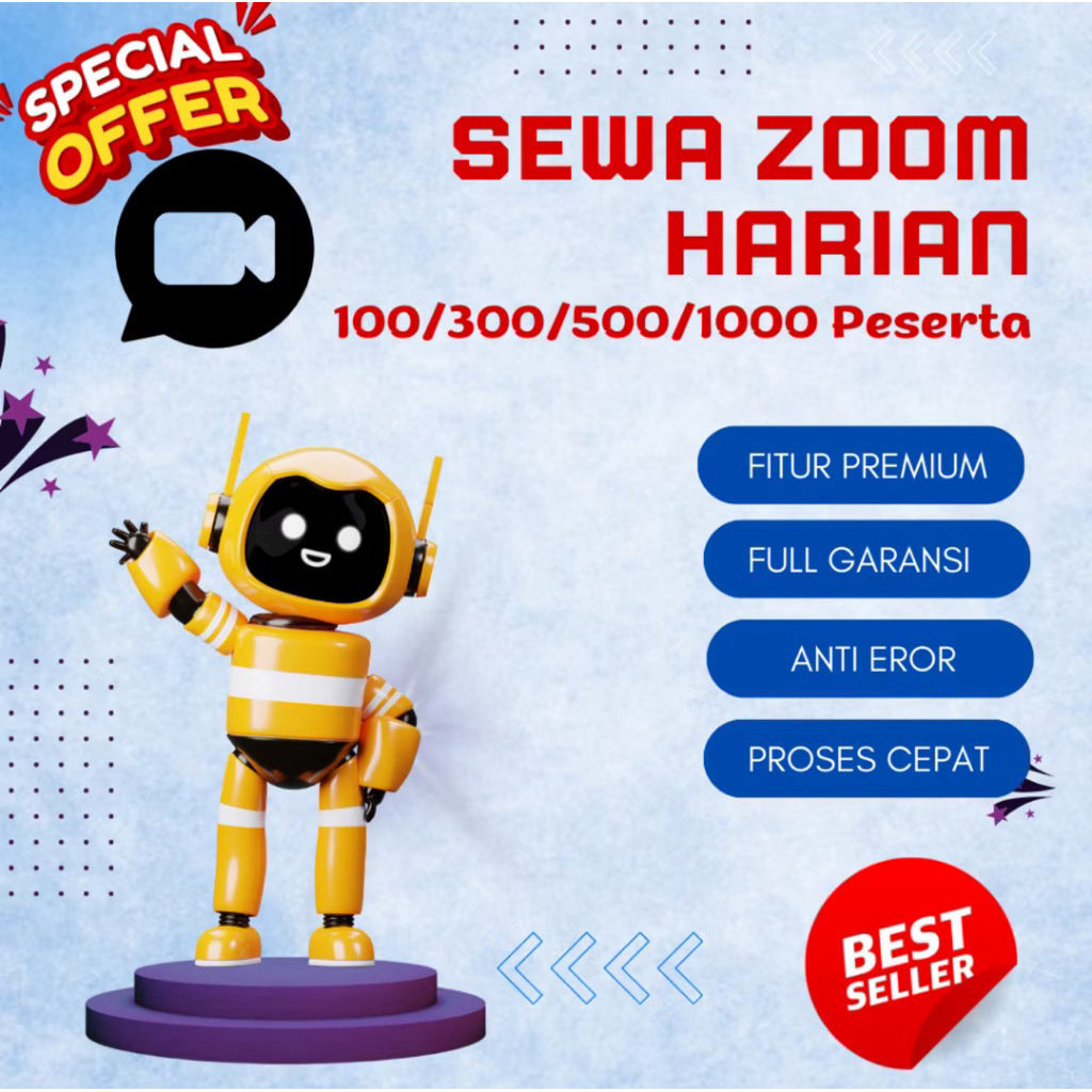 zoom premium/pro harian mingguan bulanan 100 300 500 1000 peserta