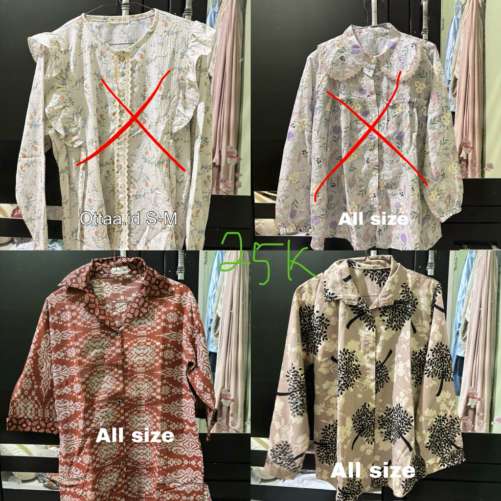 PRELOVED BAJU BAJU KEMEJA FLOWER COQUETTE BATIK REMAJA