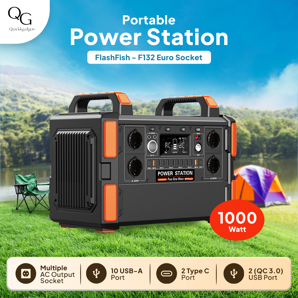 Power Station Portable Flashfish F132  Solar Cell Tenaga Surya