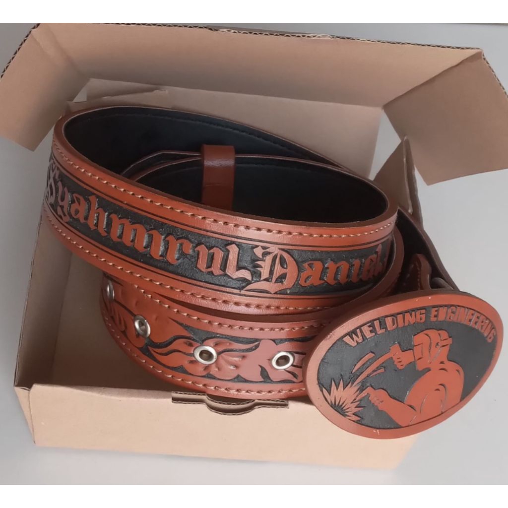 Tali ikat Pinggang Pria Kulit Asli Tali Sabuk Kulit Asli Motif / Ukir 120 Cm