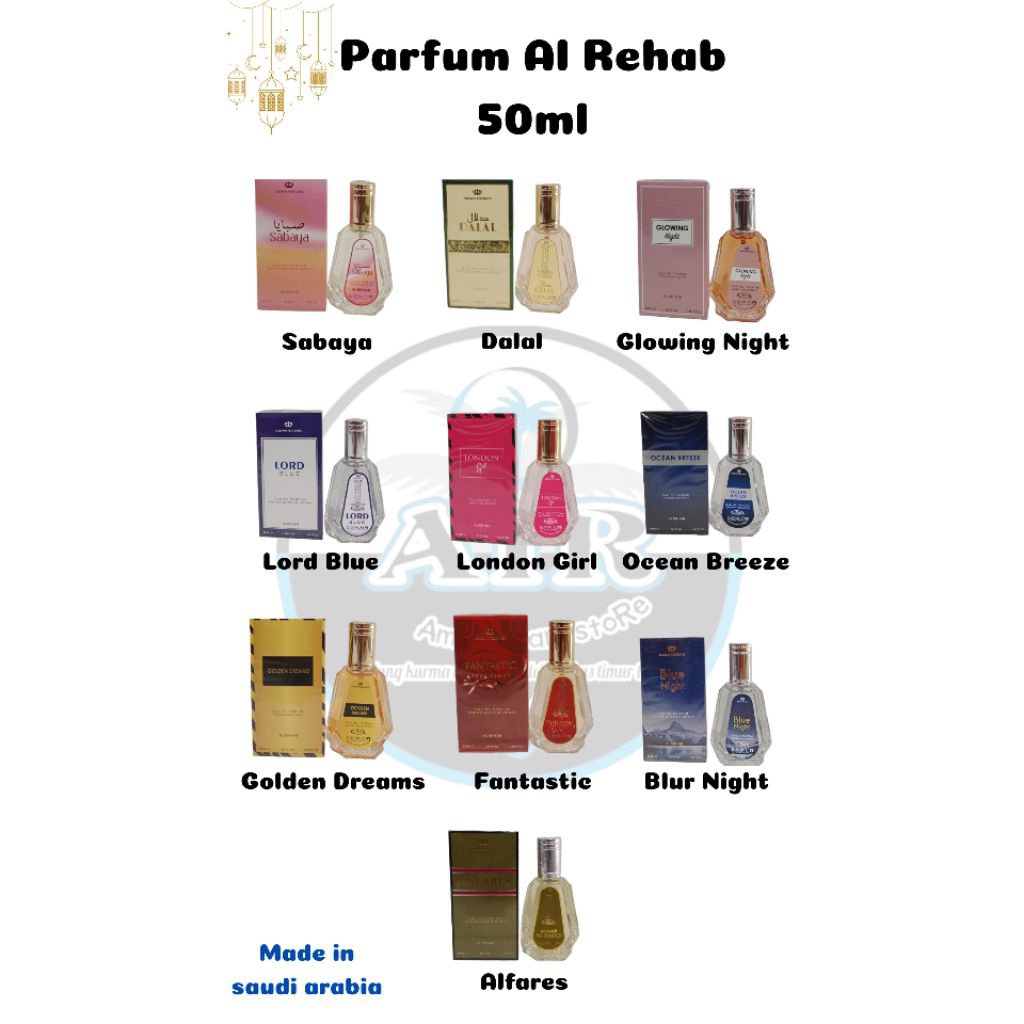 Parfum Al Rehab 50ml/Parfum asli arab non alcohol 55ml