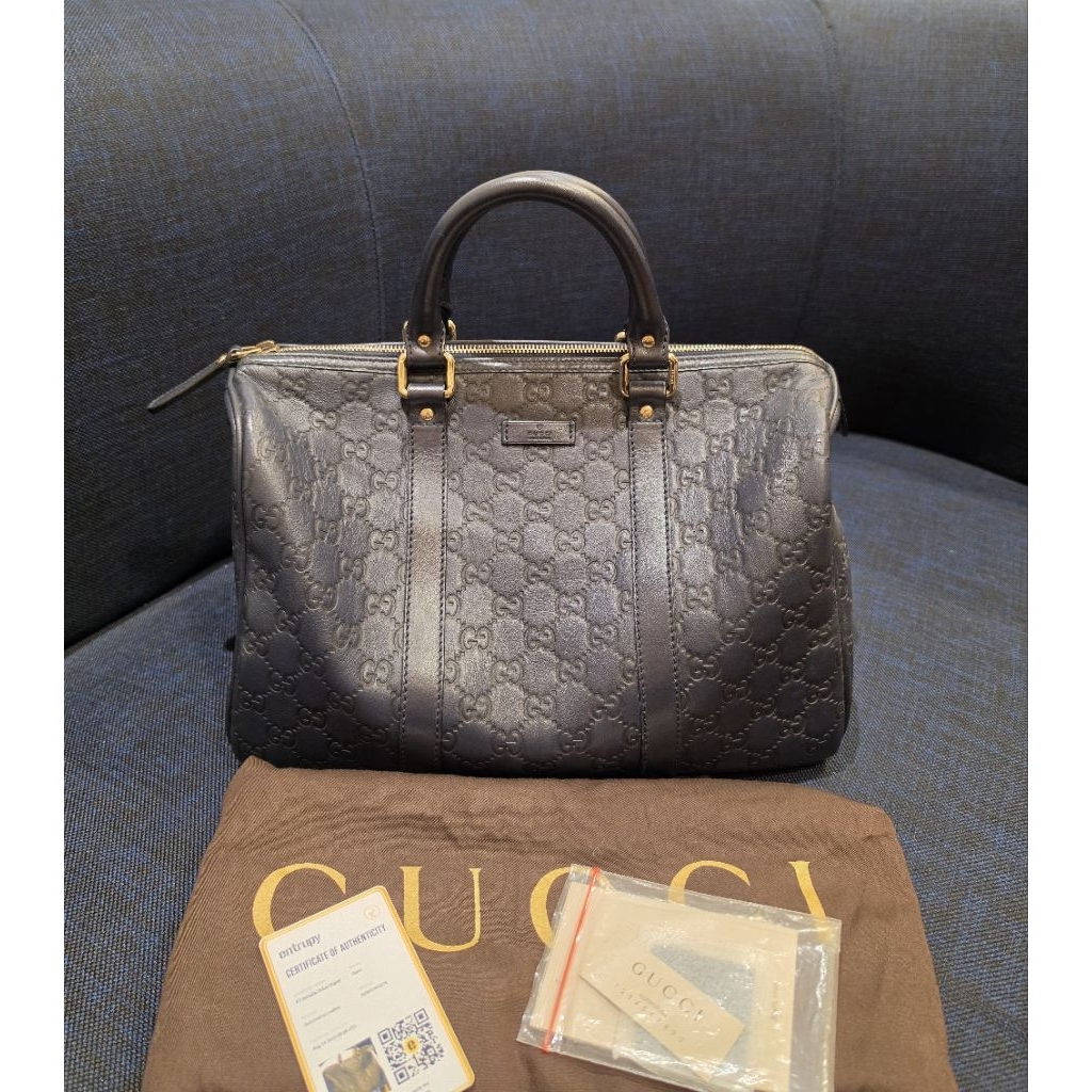 Preloved - Tas Original speedy boston leather navy