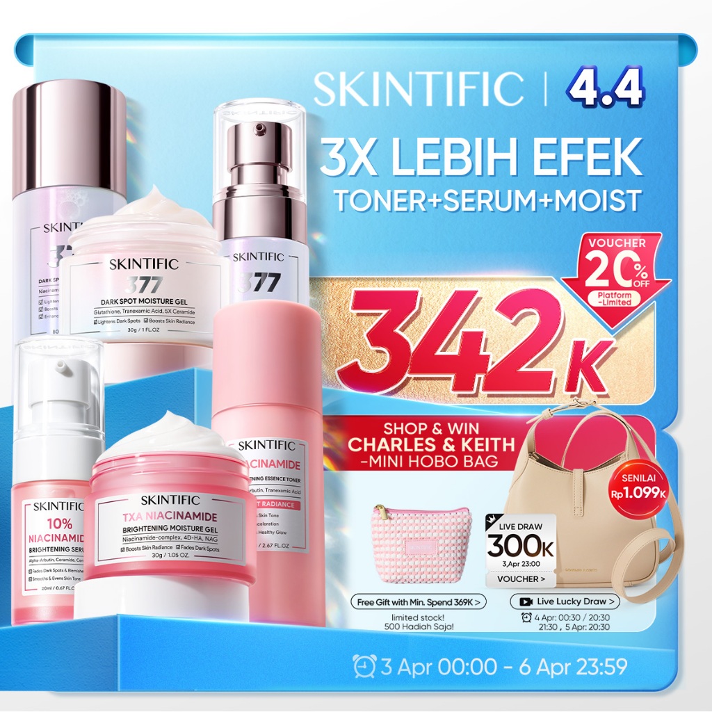 SKINTIFIC - 3PCS Skincare Set | Glowing Trio Serum+Moisturizer+Toner 3IN1 377 Dark Spot Brightening 