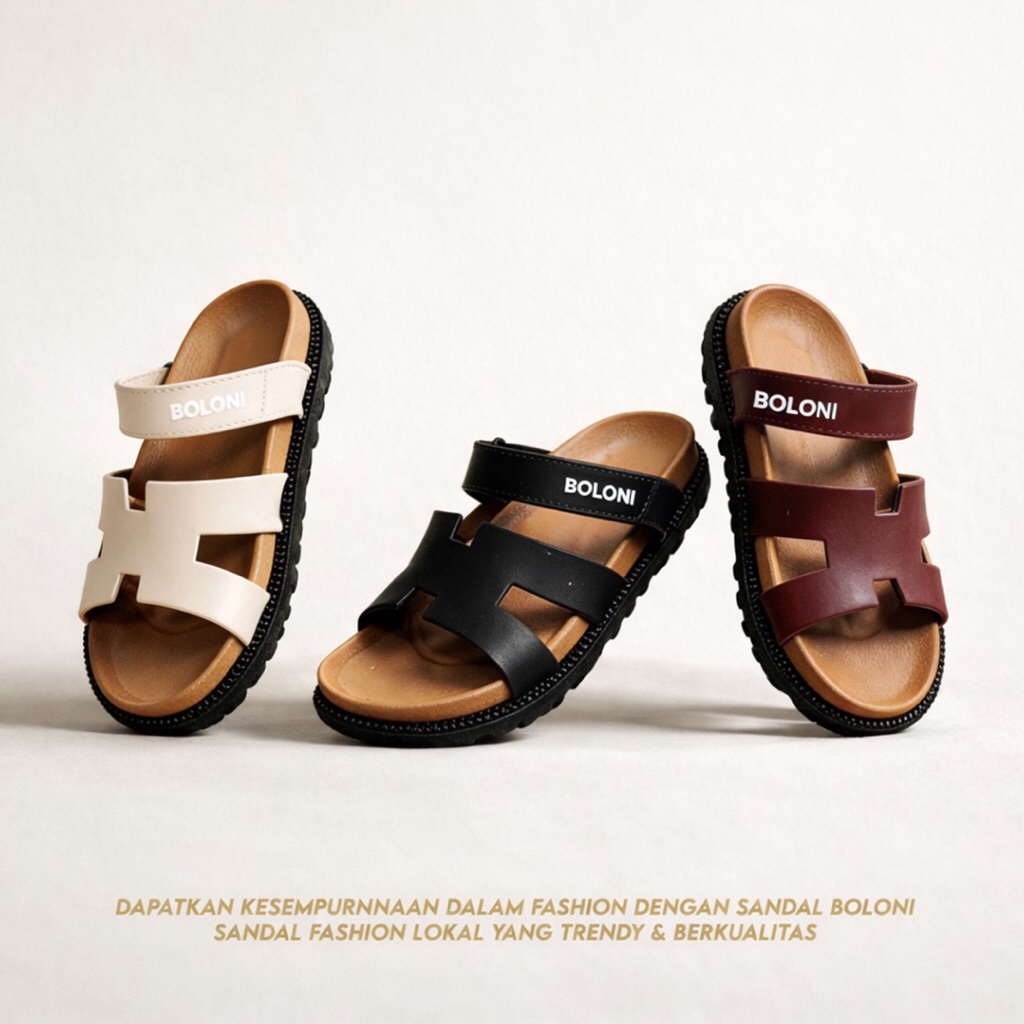 [ HASNA ] Sandal Slop cewek kekinian / Sandal Slop nyaman BOLONI
