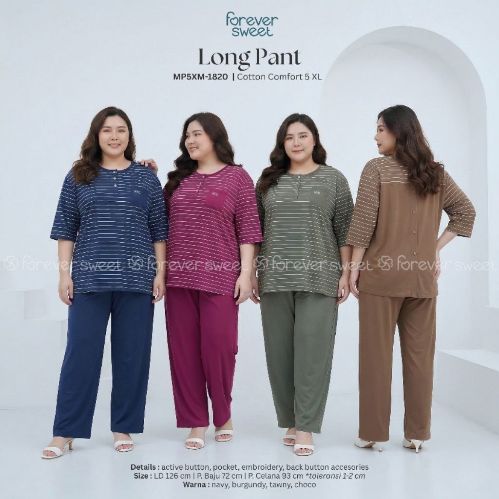 FOREVER SWEET JUMBO UK 5XL  TANGAN PENDEK CELANA PANJANG