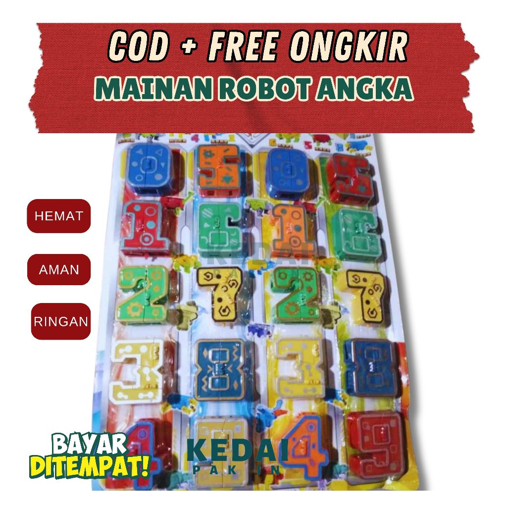MAINAN ANAK ANGKA HURUF JADI ROBOT OTOBOT EDUKASI